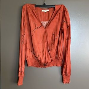Burnt orange spring blouse